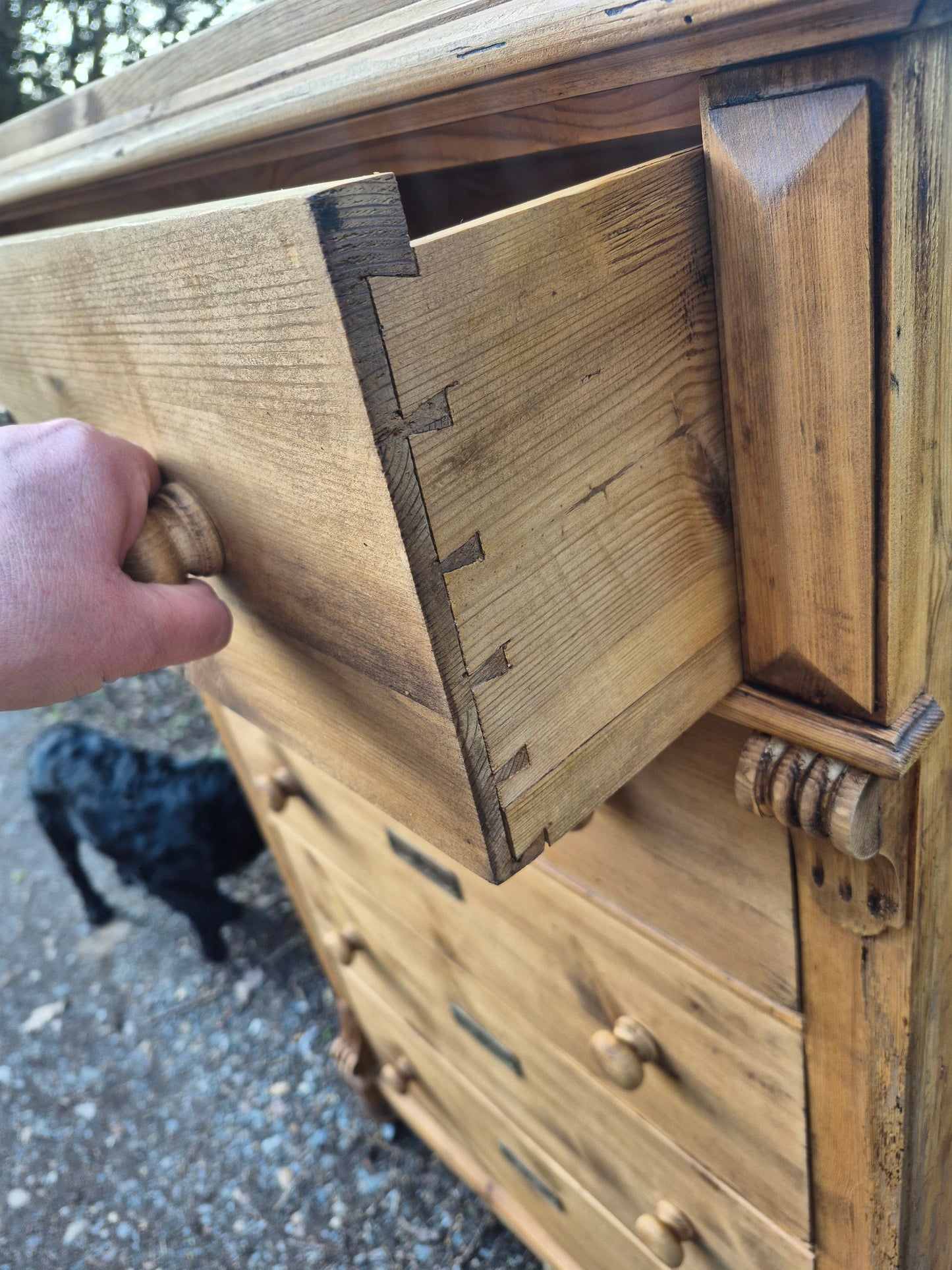 Tall Antique Pine Chest of Drawers