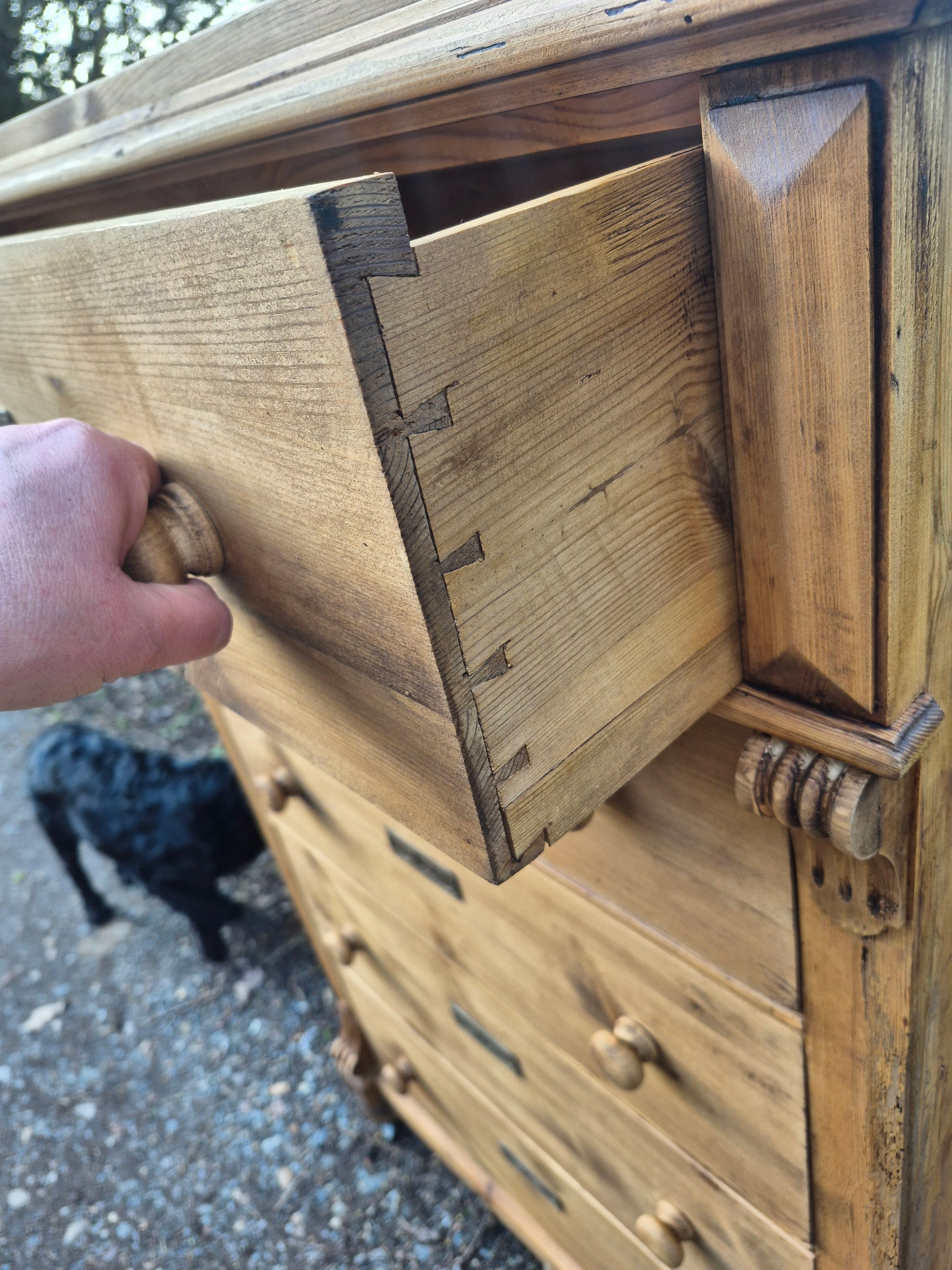 Tall Antique Pine Chest of Drawers