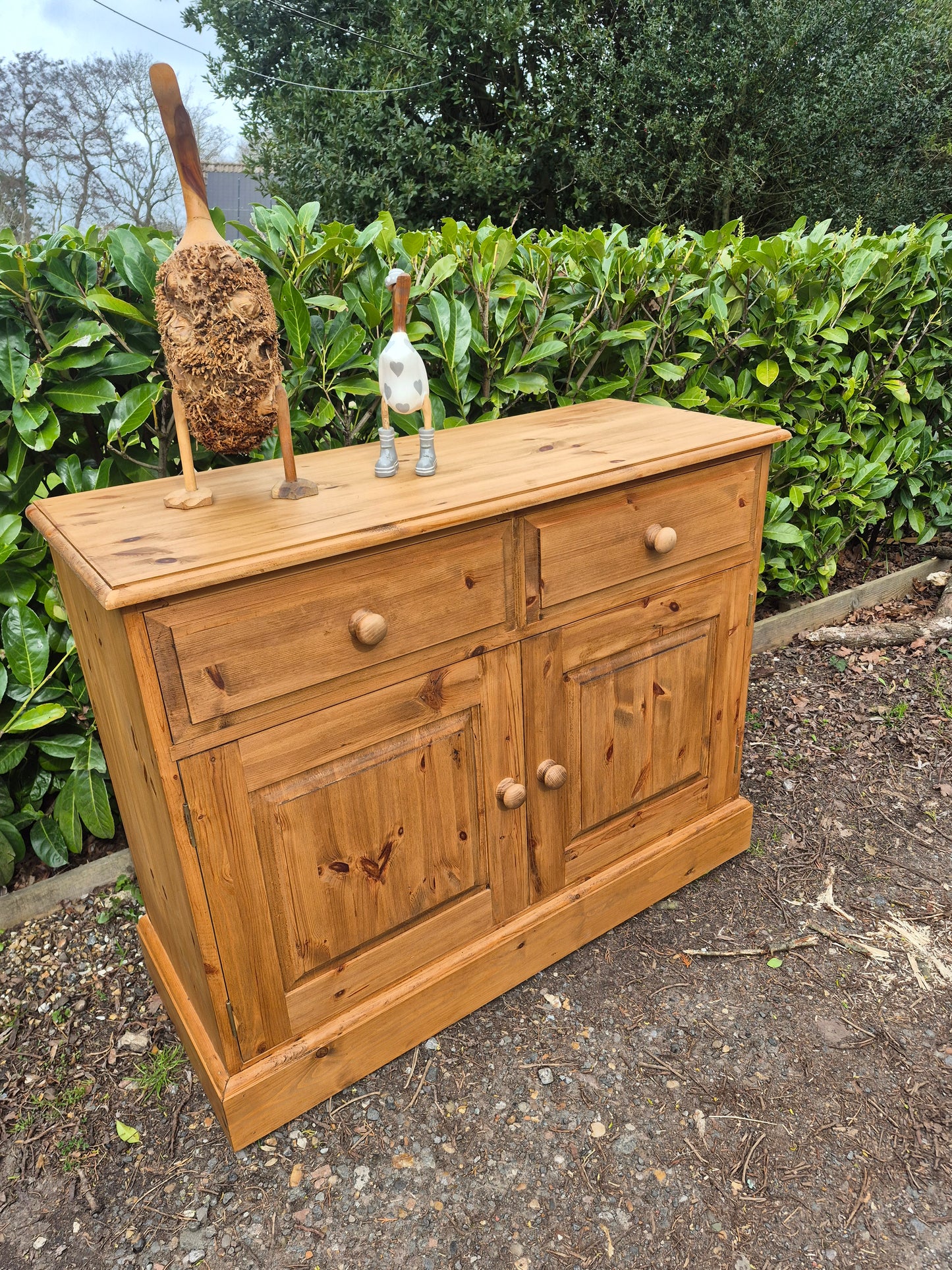 Pine Sideboard Dresser Base 2 Drawer 2 Door