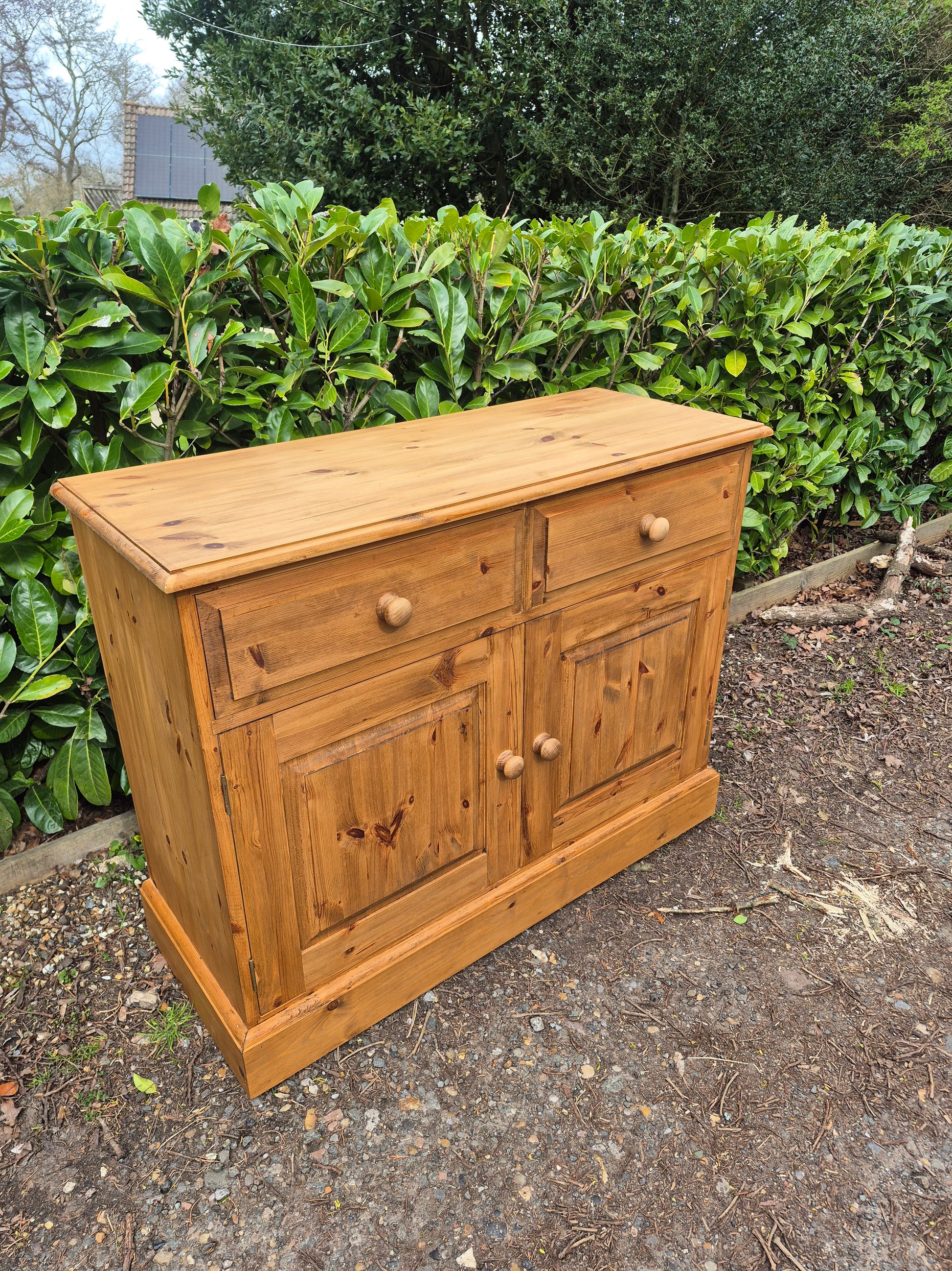 Pine Sideboard Dresser Base 2 Drawer 2 Door