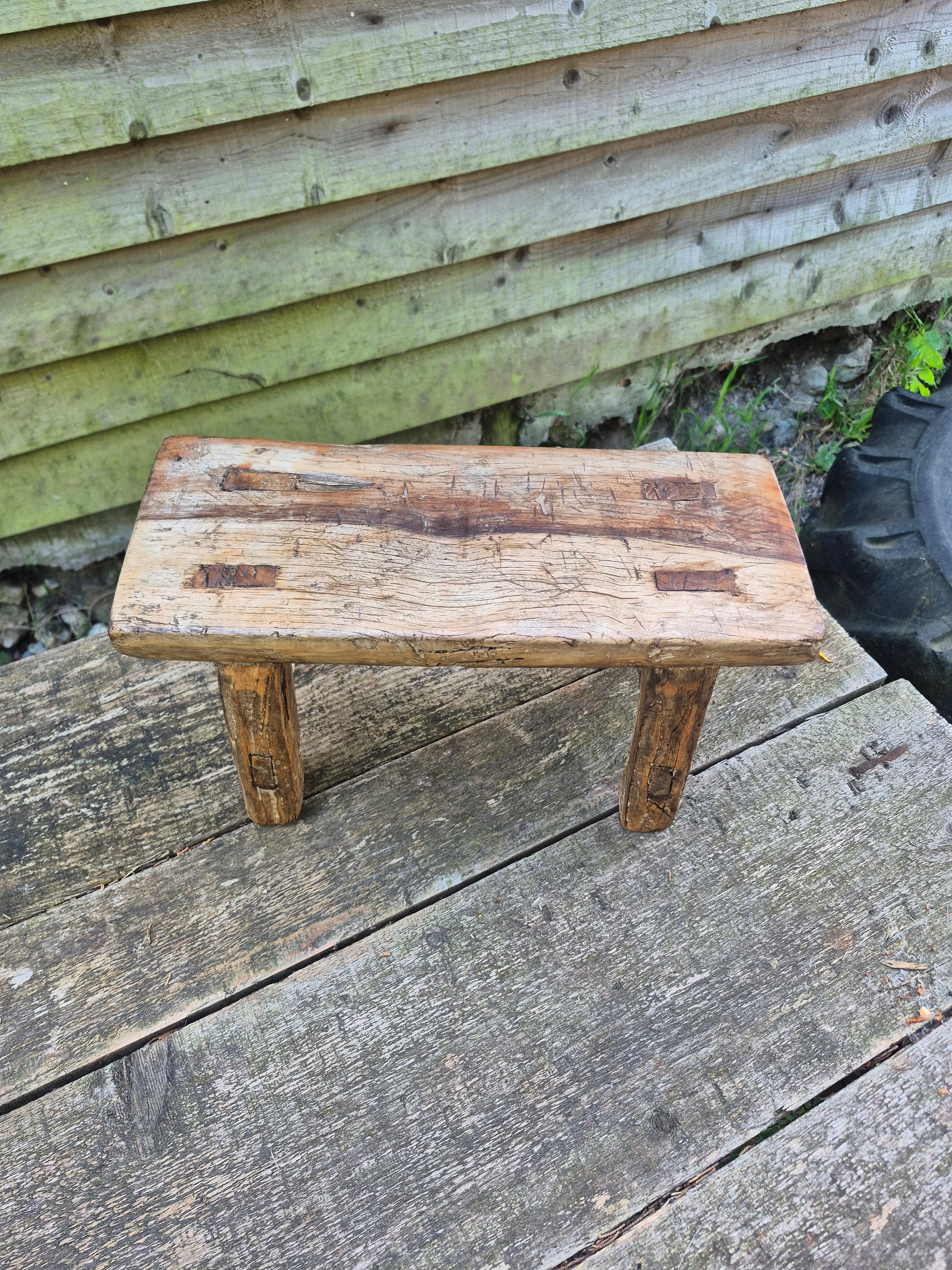 Small Rustic Foot Stool, Step, Side Table 