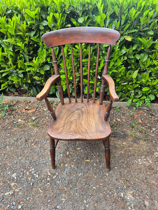 Antique High Back Grandad Carver Chair