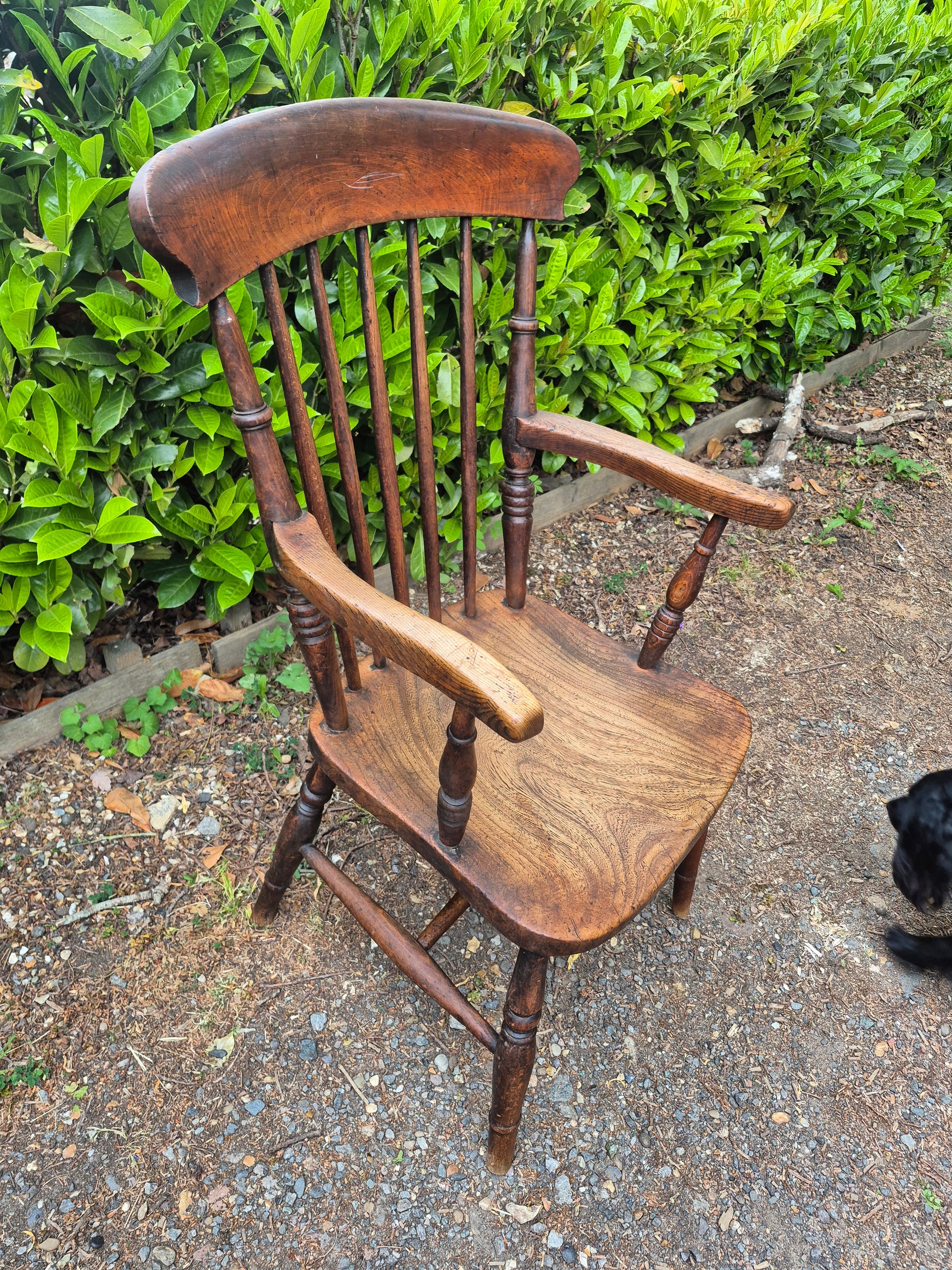 Antique High Back Grandad Carver Chair