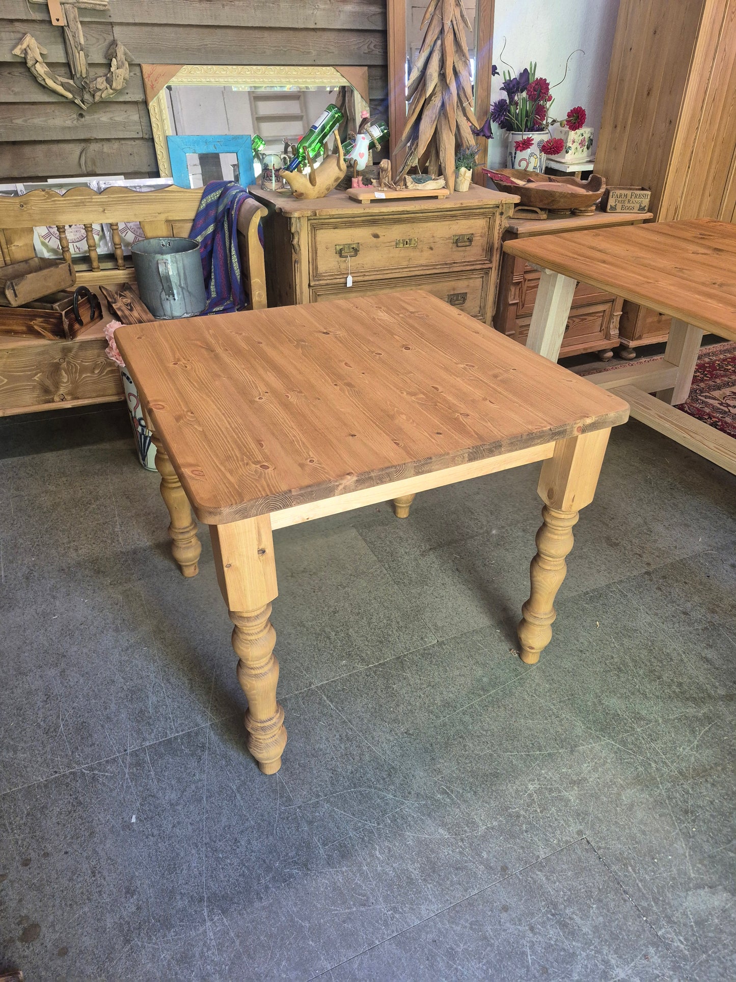 Square Pine Farmhouse Table 3' x 3'