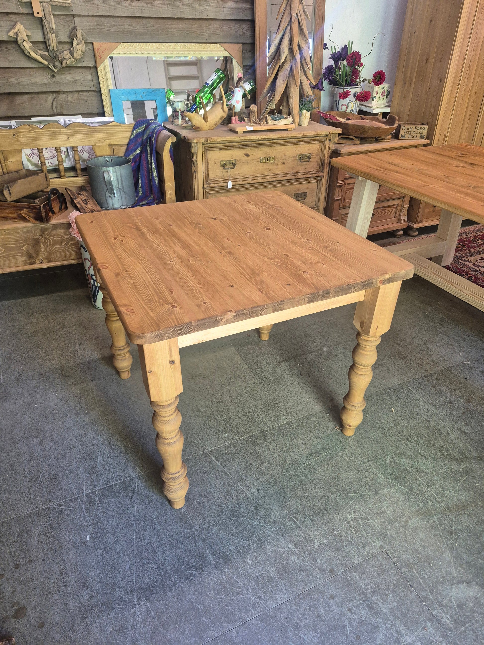 Square Pine Farmhouse Table 3' x 3'