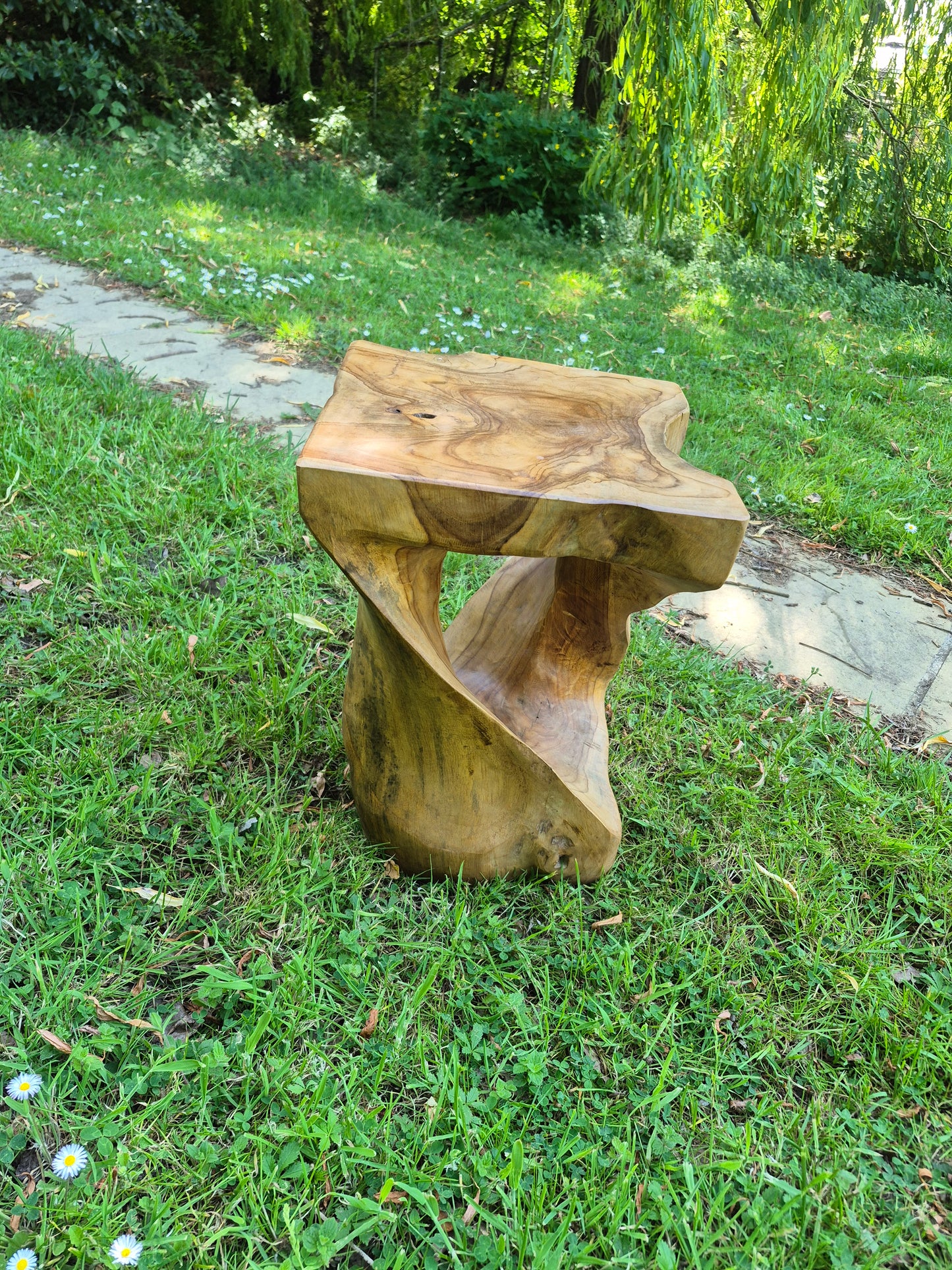 Teak Root Driftwood Twist Lamp Stand, Side Table, Bedside