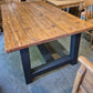 Solid Pine Rough Sawn Farmhouse Table, Stained and Oiled