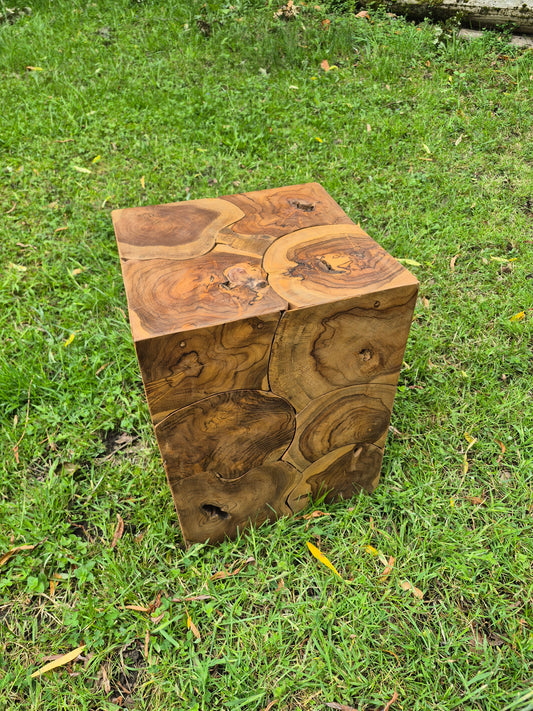 Root Block Column Side Lamp Table Stool