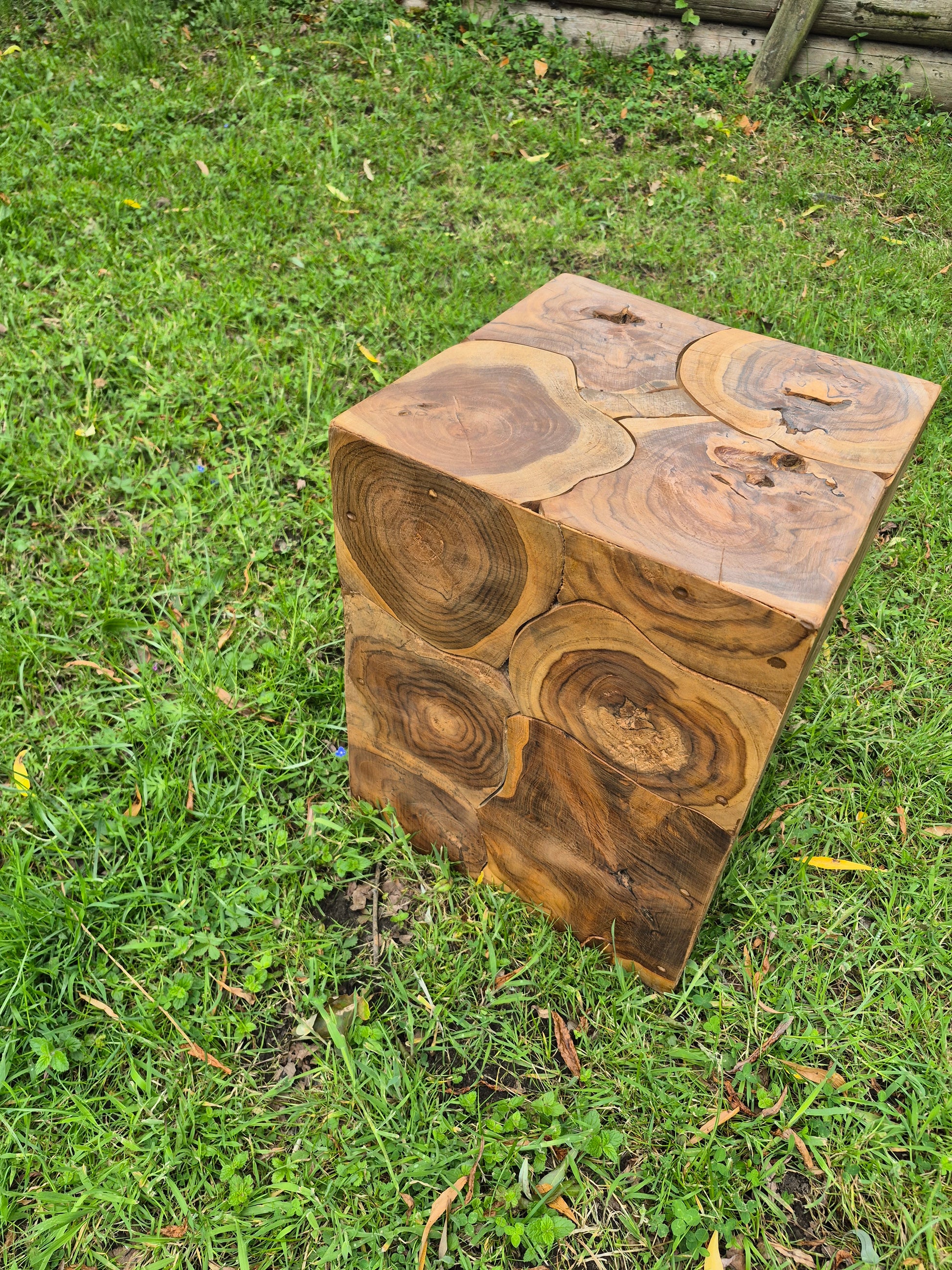 Root Block Column Side Lamp Table Stool