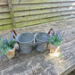 Metal flower pots, window sill pots, herb pots 