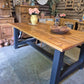 Solid Pine Rough Sawn Farmhouse Table, Stained and Oiled