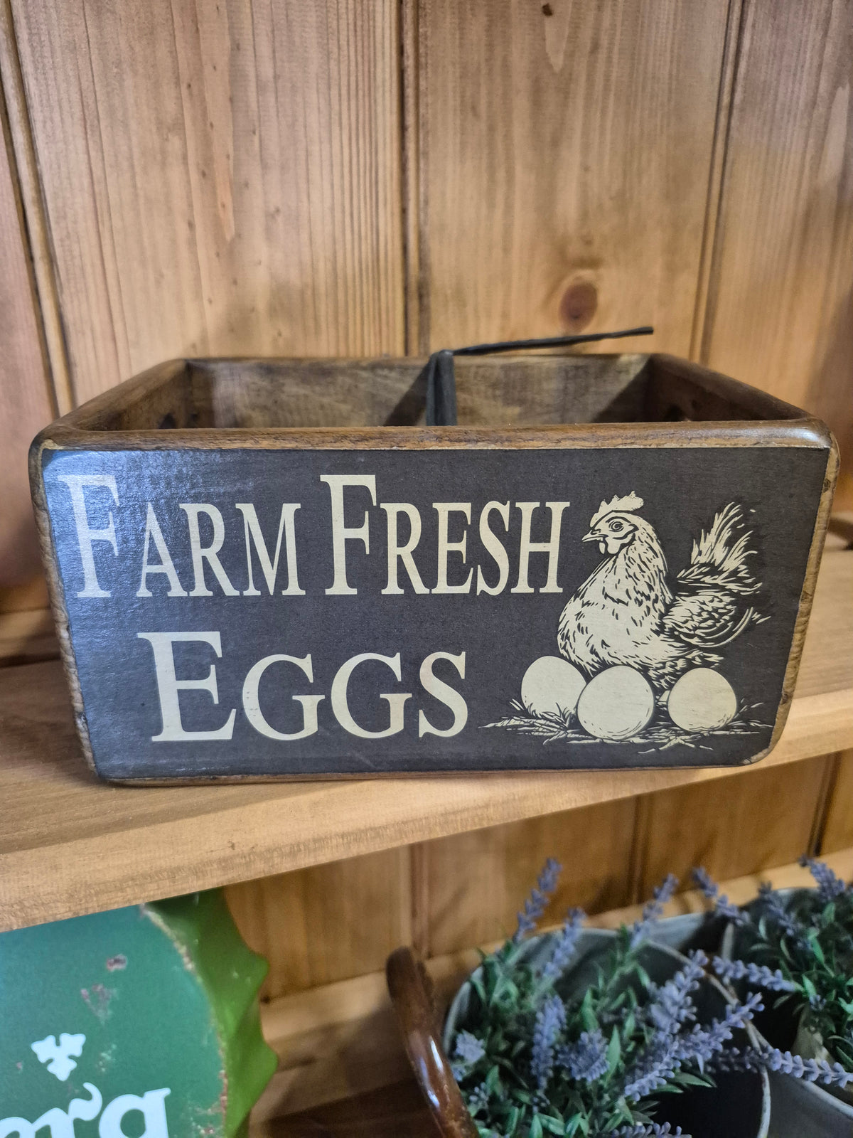 Wooden Egg Box Free Range Eggs Kitchen Storage Box