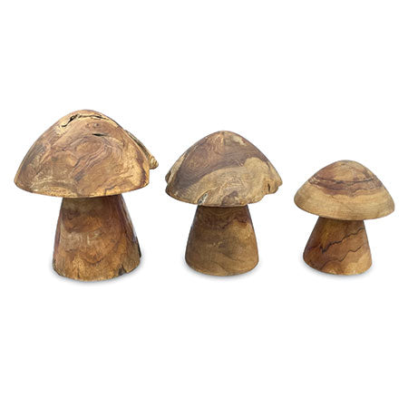 Wooden Teak Mushrooms for Inside or Outside
