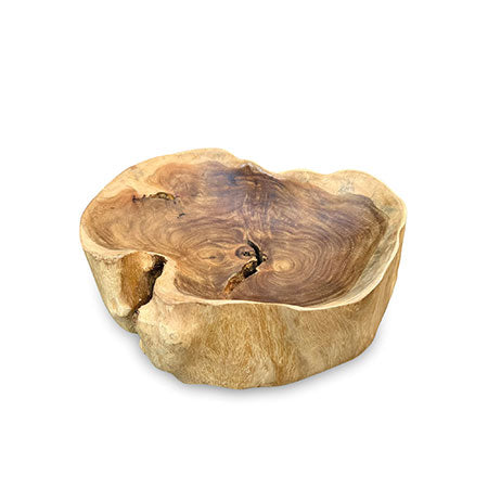 Wooden Fruit Bowl Decorative Bowl Low and 30cm Diameter 