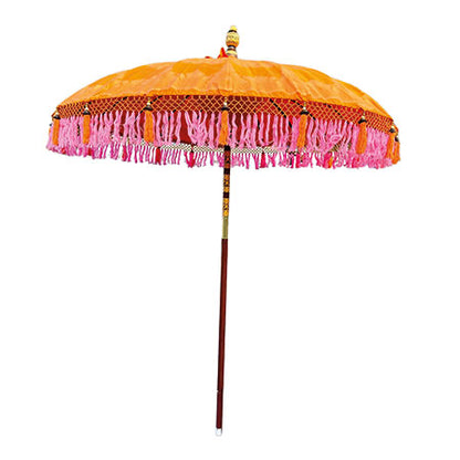 Garden Ceremonial Material Parasols Hand Made in Bali, Green, Mint, Orange, Pink, Blue, Yellow
