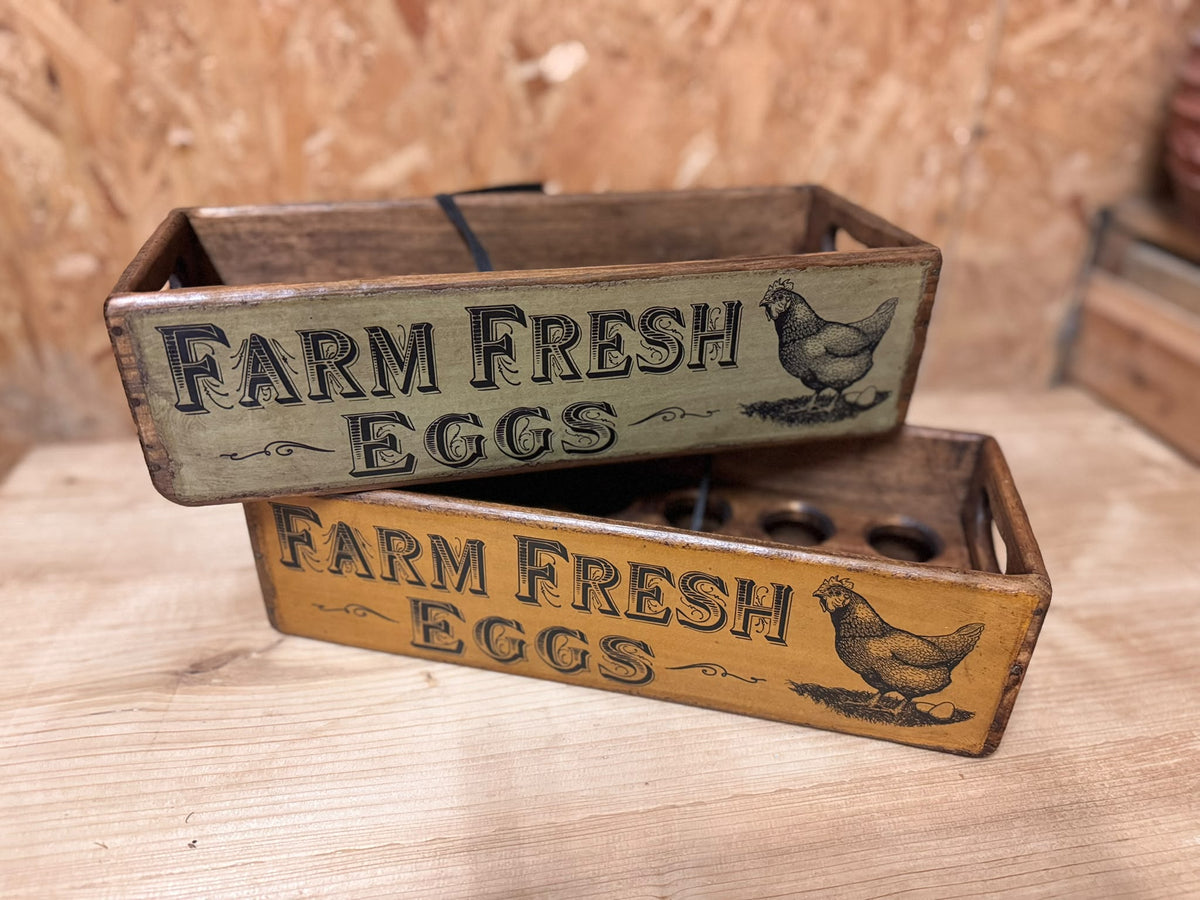 Wooden Egg Box Free Range Eggs Kitchen Storage Box, dozen eggs