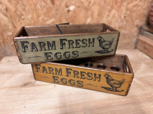 Wooden Egg Box Free Range Eggs Kitchen Storage Box, dozen eggs