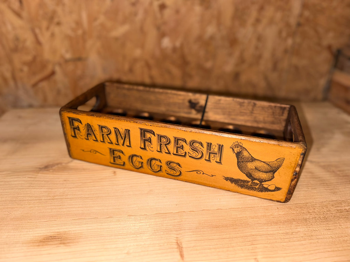 Wooden Egg Box Free Range Eggs Kitchen Storage Box, dozen eggs