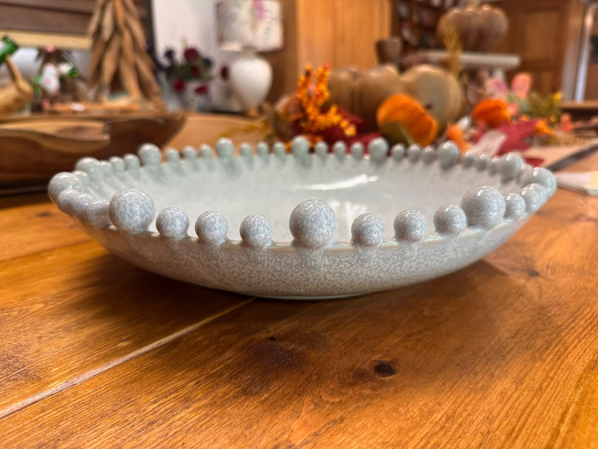 Large Grey Bobble Edged Bowl, Fruit Bowl, Decorative Bowl
