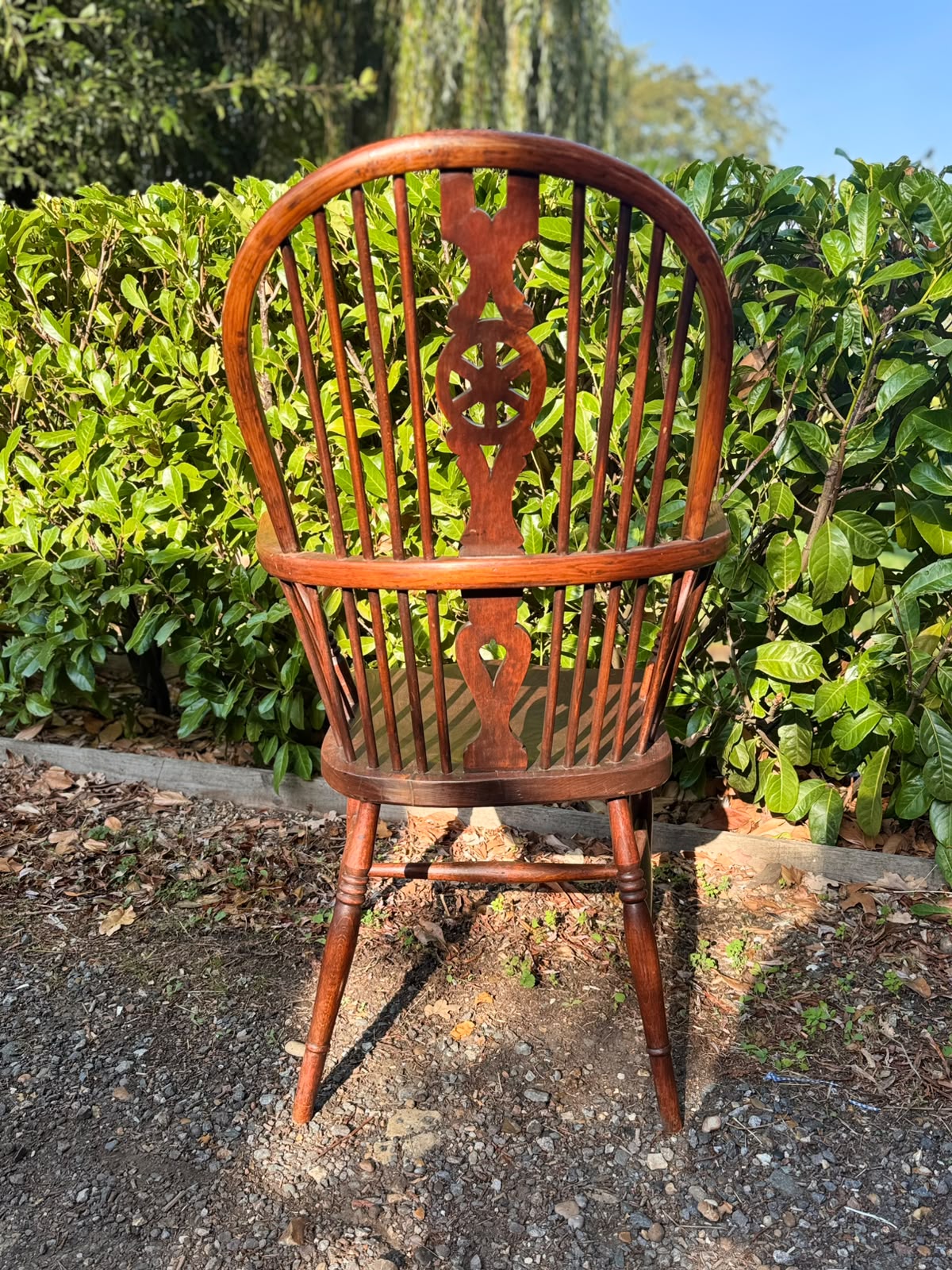 Antique 19th Century Windsor Hoop Back Oak Arm Chair