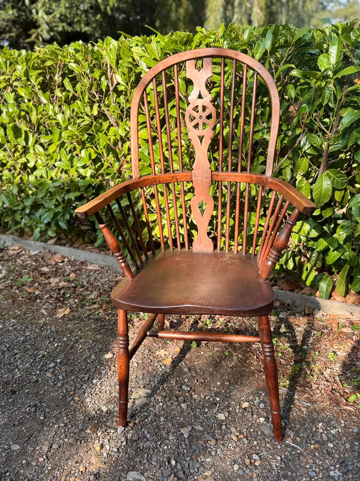 Antique 19th Century Windsor Hoop Back Oak Arm Chair