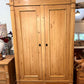 Antique Pine Wardrobe with Hanging Space and Drawers 