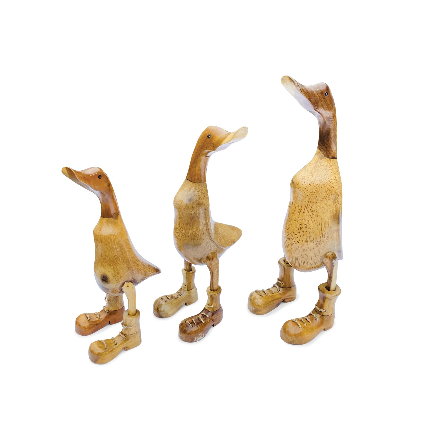 Wooden Ducks in Boots Wellies