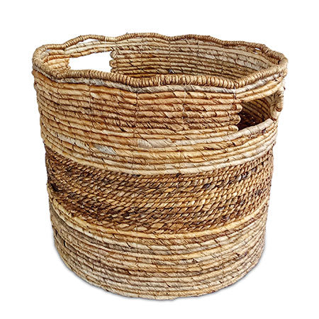 Hand woven baskets from banana leaf with 2 handles for easier carrying.