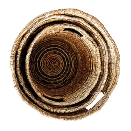 Hand woven baskets from banana leaf with 2 handles for easier carrying.