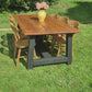Solid Pine Rough Sawn Farmhouse Table, Stained and Oiled