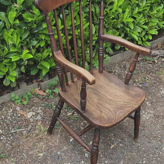 Antique High Back Grandad Carver Chair