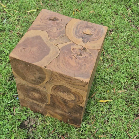 Root Block Column Side Lamp Table Stool