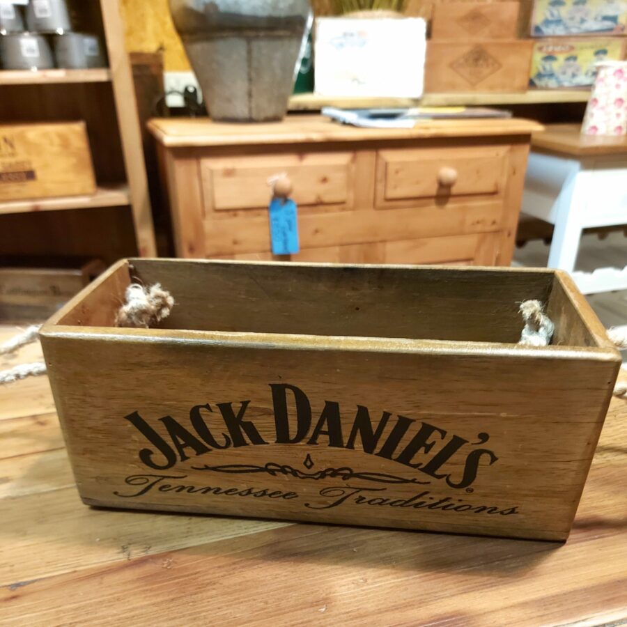 Jack Daniel’s Tennessee Whiskey Barrel Wood Box Chest Storage Handmade good OOAK 2