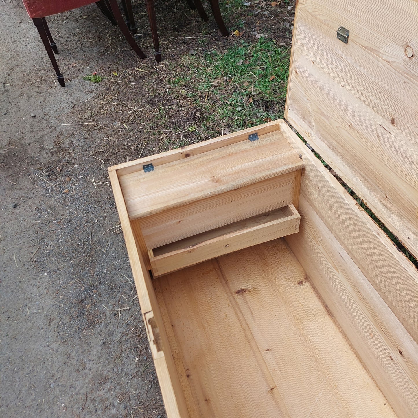 Antique Pine Blanket Box with Dome Top 19th Century