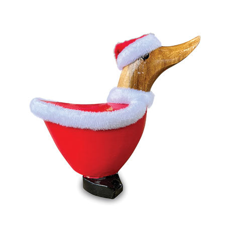 Waddling Santa Christmas Wooden Duck