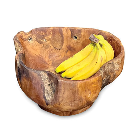 Hand made large root fruit bowl, high sided