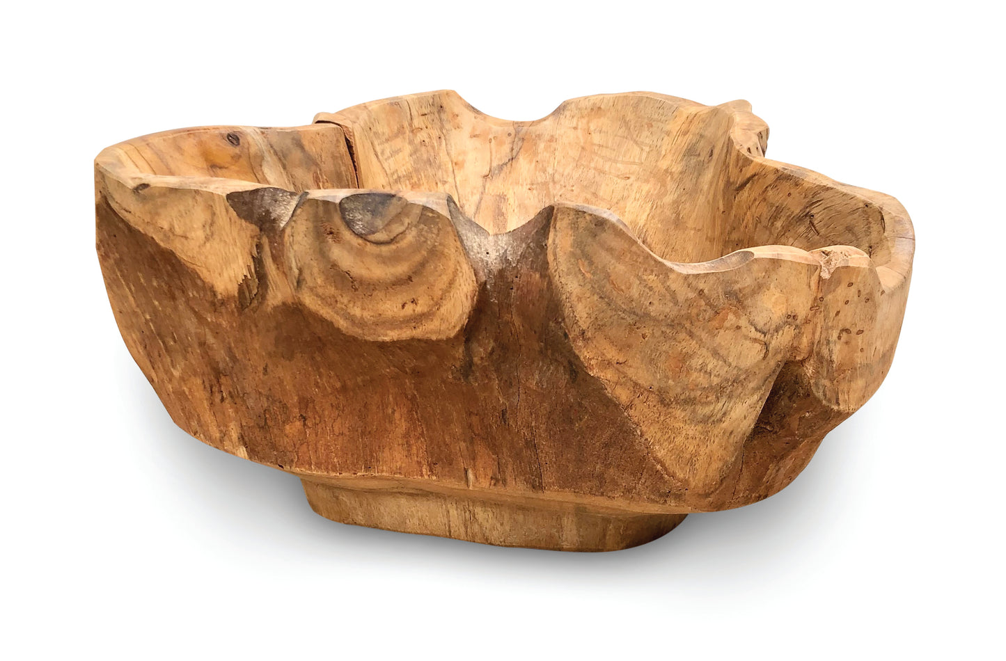 Hand made large root fruit bowl, high sided